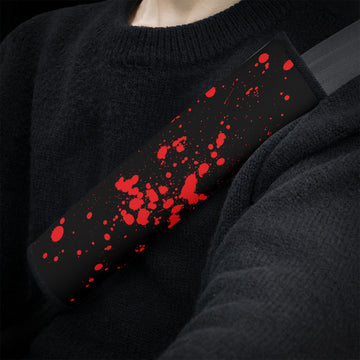 Blood Splashes on Black Car Seat Belt Covers