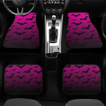 Black Bats on Pink Gradient Car Floor Mats