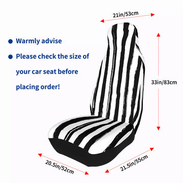 Black and White Grunge Stripes on Car Seat Covers with Back Side Printed