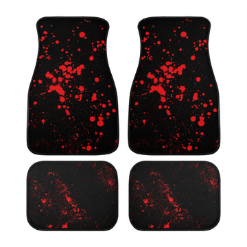 Blood Splattered On Black Car Floor Mats