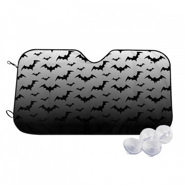 Black Bats on Grey Gradient Car Windshield Sunshade