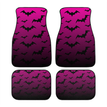 Black Bats on Pink Gradient Car Floor Mats