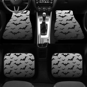 Black Bats on Grey Gradient Car Floor Mats