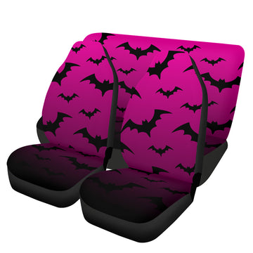 Black Bats on Pink Gradient Car Seat Cover Set