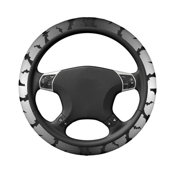 Black Bats on Grey Gradient Elastic Steering Wheel Cover