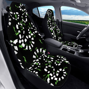 Sandworms and Green Splattered on Black Car Seat Covers