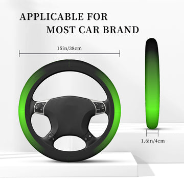 Black Green Gradient Elastic Steering Wheel Cover