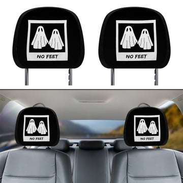 Ghost Couple on Black Car Headrest Covers