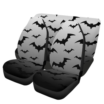 Black Bats on Grey Gradient Car Seat Cover Set