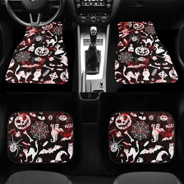 Bloody Halloween Print on Black Car Floor Mats