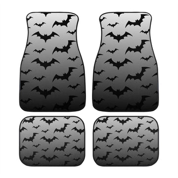 Black Bats on Grey Gradient Car Floor Mats