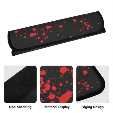 Blood Splashes on Black Car Seat Belt Covers