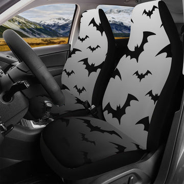 Black Bats on Grey Gradient Car Seat Cover Set