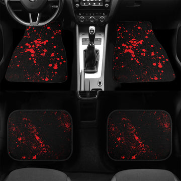 Blood Splattered On Black Car Floor Mats