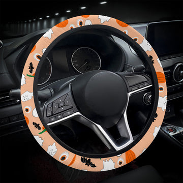 Halloween Party Aesthetic Pastel Orange Car Steering Wheel Covers