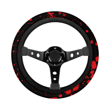 Blood Splattered Black Car Steering Wheel Cover