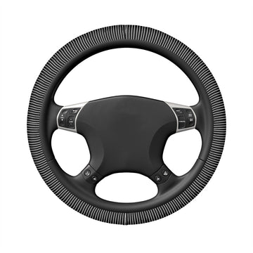 Fine Grunge Stripes on Black Elastic Steering Wheel Cover