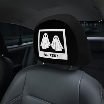 Ghost Couple on Black Car Headrest Covers